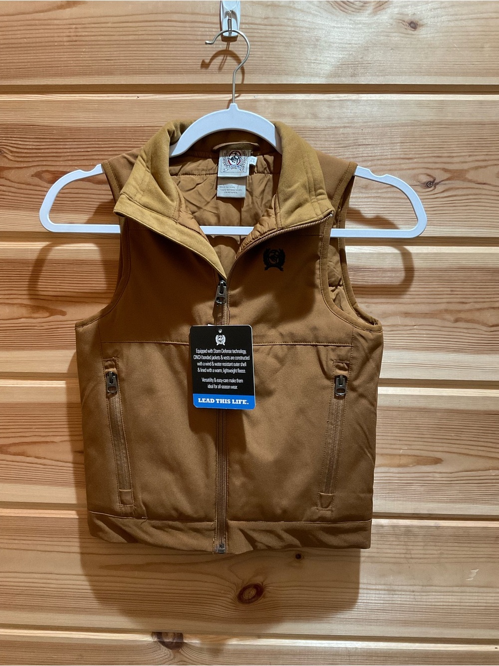 Cinch Kids Tan Quilted Vest - Caramel Brown